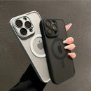Capa Magnética Fosca Translúcida com Proteção de Lente para iPhone
