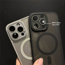 Capa Magnética Fosca Translúcida com Proteção de Lente para iPhone